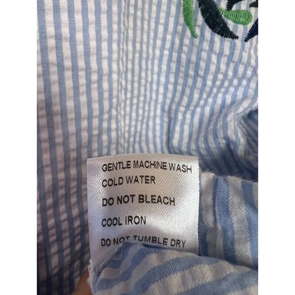 Luii Seersucker Lightweight Jacket Floral Emb. Size LG - Picture 7 of 10